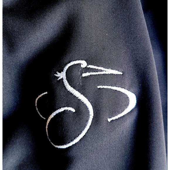 FootJoy FJ Mens Large Black 1/4 Zip Golf Pullover Jacket Shirt L Crane Bird Logo - Picture 4 of 9